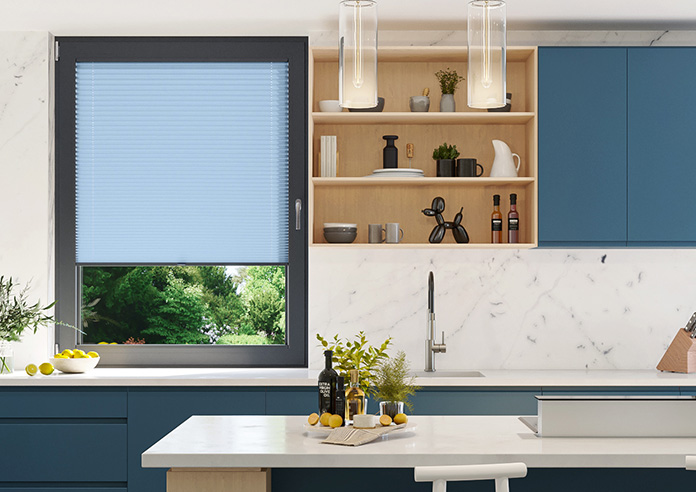 Solaris, Cornflower - Clip Fit Pleated Blind - Image 3